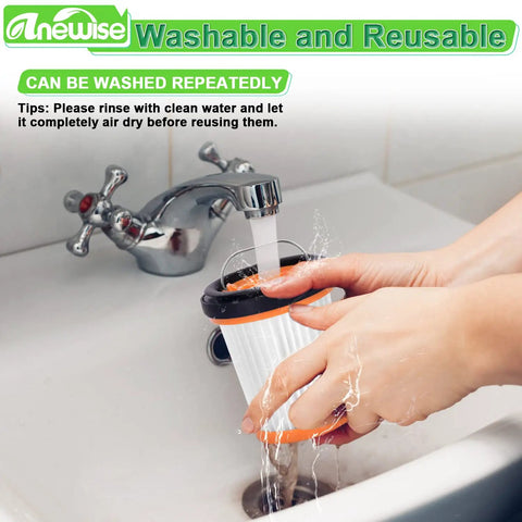 Person washing Must Have Replacement Filter Kit For Shark Wandvac ION W1 S87 under faucet