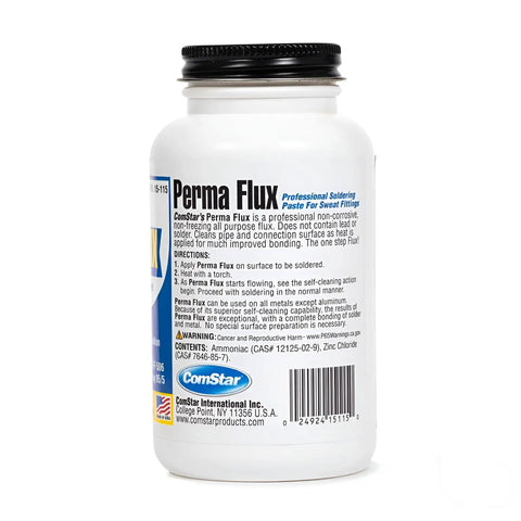 Bottle of Self Cleaning Soldering Flux 8 Oz For Sweat Fittings No Fuss Non Corrosive Lead Free Paste Delivers Leak Proof Bonds