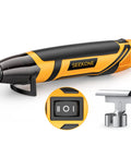 Dope Mini Heat Gun With Dual Temperature 500F And 842F, vinyl wrap, shrink tubing tool, includes reflector nozzle and switch detail.