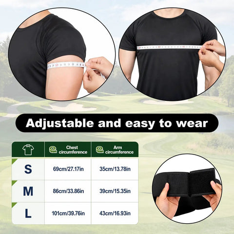 Size guide for Golf Swing Arm Band Training Aid For Correct Posture And Smooth Swing Plane Flexible Arm Corrector Tool