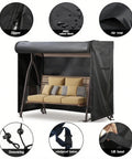 3 Seater Outdoor Swing Cover Beefed Up All Weather Protection Waterproof Patio Hammock Garden Porch Swing Canopy UV Resistant Glider Chair Cover 80 X 59 X 72 Inch with 600D Oxford fabric details
