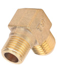 Brass Right Angle Elbow 90 Degree Threaded Adapter 13x14mm close-up showing threaded ends for Pneumatic Systems and Air Compressors.