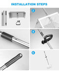 Installation steps for Beach Sand Rake Set With Detachable 52 Inch Handle And 16 Inch Mesh Screen, stainless steel parts