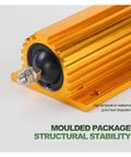 Heavy Duty 30 Watt Power Resistor Rx24 Series Yellow Aluminum Shell with black insulator for circuit protection testing.