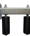 Adjustable Slide Gate Guide Rollers With Upper Bolted Bracket Mount 6 Inch Black UHMW Nylon Ball Bearing Guiders
