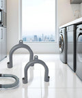 U Shape Drain Hose Holder For Washer And Dishwasher 2 Pack Gray Plastic Wall Mount Bracket in laundry room