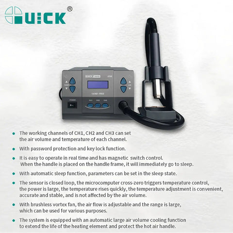 Pro Grade Hot Air Desoldering Station With Digital Display For Chip And PCB SMD Rework Three Independent Channels Each