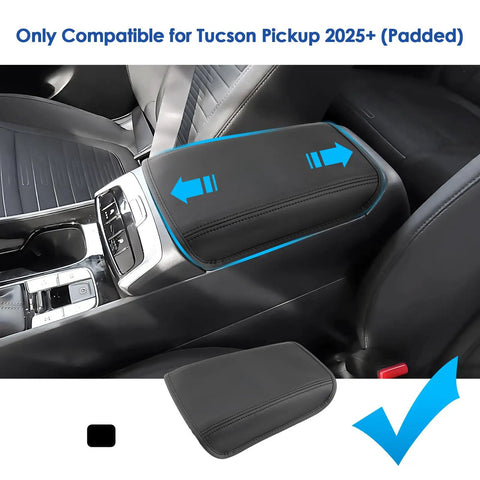 Center Console Cover With Waterproof Leather Armrest Pad For Hyundai Tucson 2022 2023 2024 2025 2026 SE SEL XRT Installed