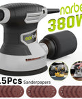 Beefy 3.0A 360W Random Orbital Sander Kit, 14000 RPM, 6 Variable Speeds, 5 Inch Palm Sander With Dust Bag and 15 Piece Sandpapers