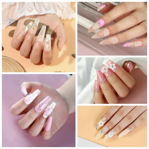All-In-One Acrylic Nail Kit For Beginners With Drill And UV Light Includes Glitter Powders Rhinestones Gems for DIY Spa Quality