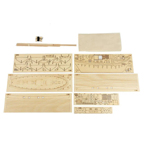 Wooden Ship Model Kit One To One Thirty Scale Diy Hobby Boat Building Kit For Adults And Kids Requires Assembly Classic Sailing Vessel parts layout