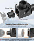 Detailed view of 1.25 Inch Flip Mirror For Telescope Eyepiece And Camera Adapter with T-threads and connection options.
