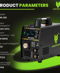 200 Amp Aluminum MIG Welder Dual Voltage 110V And 220V with LED display and RM-200 model specifications visible