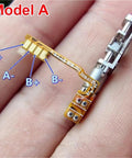 Compact Two Phase Four Wire Mini Linear Actuator With Planetary Gearbox Ball Bearing Screw 8Mm 12Mm Stroke Stepper Motor Kit shown on finger.