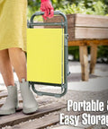 Woman carrying Garden Kneeler And Seat 2 In 1 Heavy Duty With Handles For Seniors Padded Ergonomic Foldable Gardening Stool