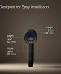 Matte Black Single Function Hand Shower With Hourglass Spray Pattern Delivers Consistent 2.5 GPM Rinse And Targeted Massage