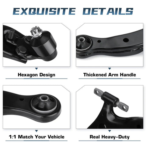 Toyota Front Lower Control Arm With Ball Joint Kit Bolt On For Camry 2002 To 2006 Highlander 2004 To 2007 Solara 2004 To 2008 Lexus ES300 ES330 RX330 RX350 2004 To 2009 Suspension Kit Two Pieces K620333 K620334, black steel arms close-up