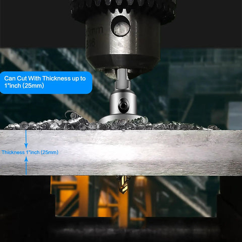 Heavy Duty 3 Inch TCT Hole Saw Kit With Tungsten Carbide Blades For Steel Copper Iron And Plastic Rips Through Hard Metals No Sweat Cutting with drill cutting through metal.