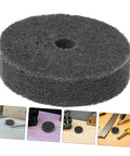 6 Pieces Nylon Buffing Wheels For Metal Finishing And Furniture Polishing With 75Mm Size And 10mm Hole Diameter shown in dark grey color.