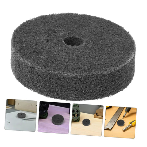 6 Pieces Nylon Buffing Wheels For Metal Finishing And Furniture Polishing With 75Mm Size And 10mm Hole Diameter shown in dark grey color.