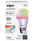Smart WiFi LED Bulb With 100W Equivalent, Color Changing RGBW And Tunable White, No Hub Needed, Plug And Play, 1 Pack