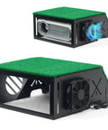 Heavy Duty Floor Mounted Golf Simulator Projector Enclosure with Cooling Fan and Artificial Turf Ground Level Protection