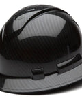 Ridgeline Full Brim Workhorse Hard Hat With 4 Point Ratchet Fit, Shiny Black Graphite Pattern, HDPE Shell side view
