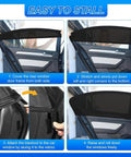 Installation guide for Custom Fit Car Window Sunshades For Tesla Cybertruck 2024 Plus, showing step-by-step fitting process.