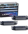 Smoked Lens Amber LED Grille Lights Kit For 2014 To 2021 Toyota Tundra Center Set displayed with packaging