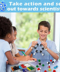 Children using Molecular Model Kit For Chemistry Learning, 125 Pieces Ball And Stick Models in classroom setting.