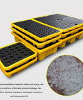 Stacked Industrial Oil Spill Containment Trays With Anti Slip Polyethylene Platform, Heavy Duty