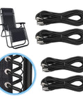 Heavy Duty Replacement Elastic Cords For Zero Gravity Chairs 4 Pack Universal Black Rubber Bungee Straps 59 86 Inch displayed with a chair.