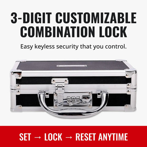 Locking Medicine Case With Combination Lock For Home, Travel And Shared Spaces, Portable Lock Box