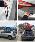Rugged Kayak Tie Down Straps Set With Bow And Stern Tie Downs Loops And Ratchet Rope Easy Anchor Point Hanger Kit in use with cars.