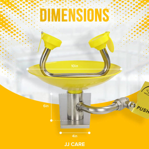 Eye Wash Station With Free Eye Wash Sign Wall Mounted Stainless Steel Eye Wash Station With Dual Spray Heads Emergency