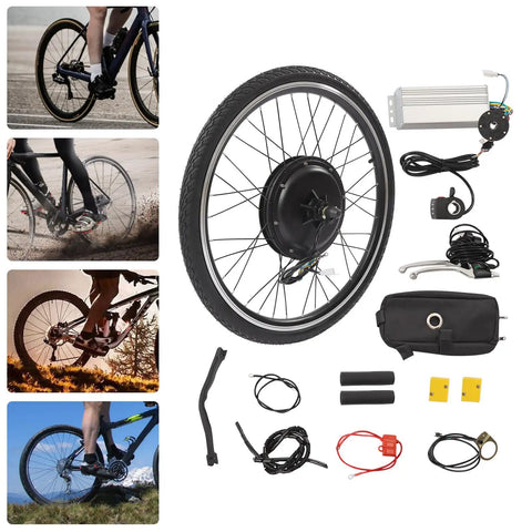 Powerful 48V 1000W 26 Inch E Bike Hub Motor Wheel Kit Rear Wheel With Thumb Throttle And Pedal Assist Sensor components