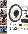 26 Inch 48V 1000W Rear Wheel Hub Motor Electric Bike Conversion Kit with parts and riding example images