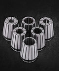 Rock Solid High Precision ER32 Spring Collet Set 6 Pcs For CNC Milling And Lathe Tools featuring six 65Mn steel collets on black background
