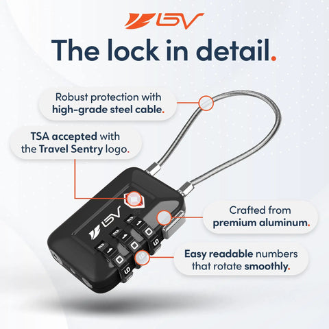Keyless 3Digit Travel Lock Set For Luggage And More Accepted And Easy To Set No Key To Lose Durable Black 2 Pack crafted from aluminum