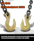 Grade 80 Log Chain 5/16 Inch By 15 Feet Heavy Duty Beefed Up Transport Chain with Clevis Grab Hooks