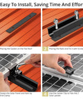 Installation steps of Aluminum Solar Panel Mounting Kit For 4 Panels With Four Point Seven Two Inch Rails And All End Clamps Center Clamps