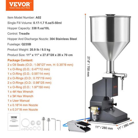 No Sweat Step On Pedal Pneumatic Liquid Filler And Bottle Filling Station With Tough Stainless Steel Build For Quick 5 To 50 Ml Beverages Cosmetics And Thick Fluid Pouring