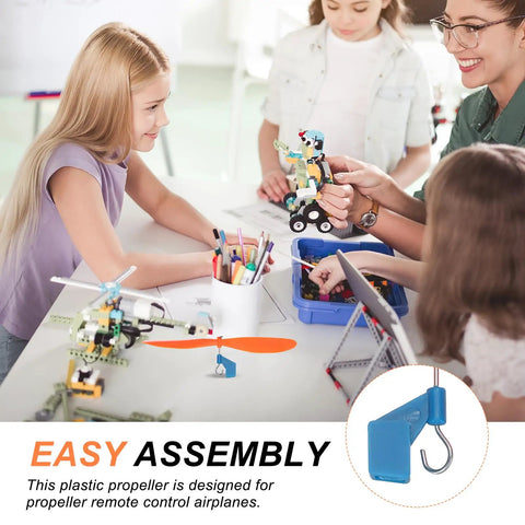 Group assembling model with Ultra Durable Plastic Propeller Blades With Rubber Band Hooks For Helicopter Kits 5 Inch Fold Resistant