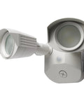 Dual Head Outdoor LED Security Light with 3000K Warm White Weatherproof Wall Mount, die-cast aluminum body, 2KV surge protection