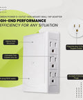 Six Outlet Side Mount Wall Tap Adapter White Heavy Duty Versatile Power Hub For Tight Spaces Product Image