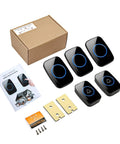 Wireless Doorbell Kit With Waterproof Receiver And Push Button Distinguish Front And Rear Doors 1000 Feet Range Kit Components