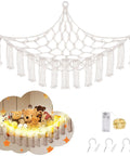 Stuffed Animal Hammock With LED Light Large Plushie Net Storage For Kids Room Decor Corner Toy Organizer For Cozy Playroom