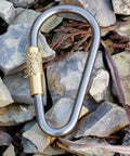 Mini Titanium Locking Carabiner Set Of 5 Ultra Lightweight D Ring Clips For Keys Ropes Water Bottles And Cords Rust Free And Easy To Clip Made For Grab And Go Outdoor And Indoor Use on rocks