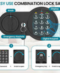 Compact Home Safe 0.9 Cu Ft With Removable Shelf Fireproof And Waterproof Bag Programmable Keypad