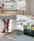 Easy Install No Fuss Electric Heated Floor Mat For Under Tile Laminate And Stone Self Adhesive Radiant Heating Kit for living room, bedroom, bathroom, kitchen use